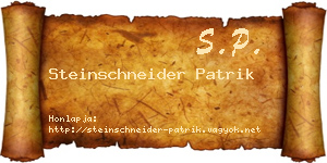 Steinschneider Patrik névjegykártya